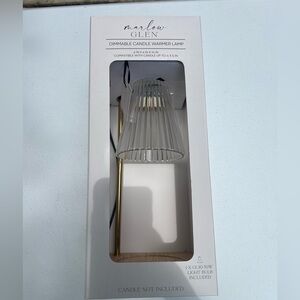 Dimmable Candle Warmer Lamp with Gold and Clear Design